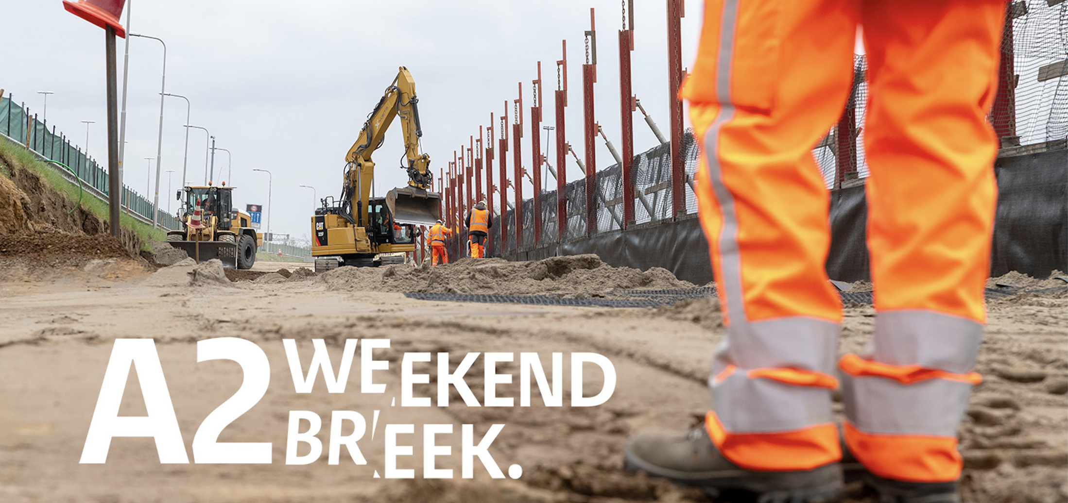Werkzaamheden aan de A2 met arbeider en beeldmerk A2 WeekendBreek in tekst.png